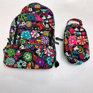 Vera Bradley Disney Parks Mickey Magical Blooms Campus Backpack and Lunch Bunch